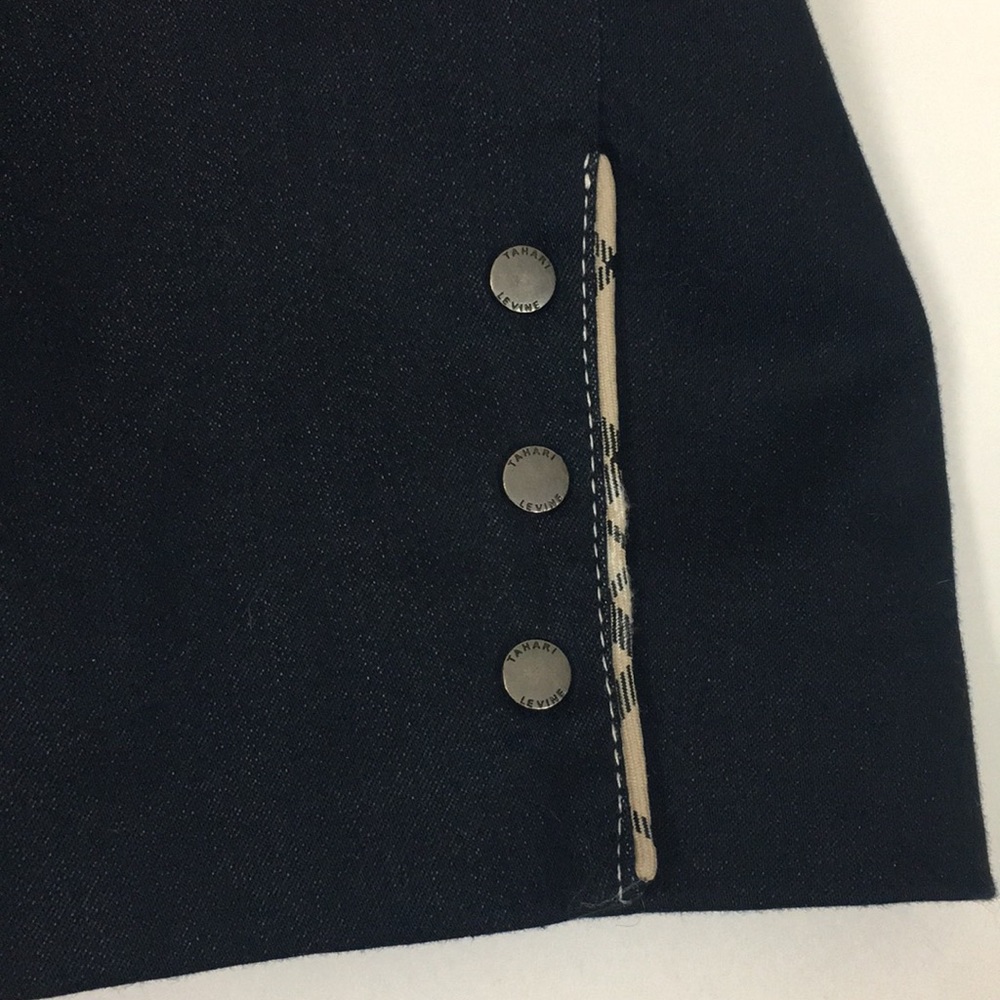 Tahari Navy Blazer with Contrast Trim - Picture 6 of 9